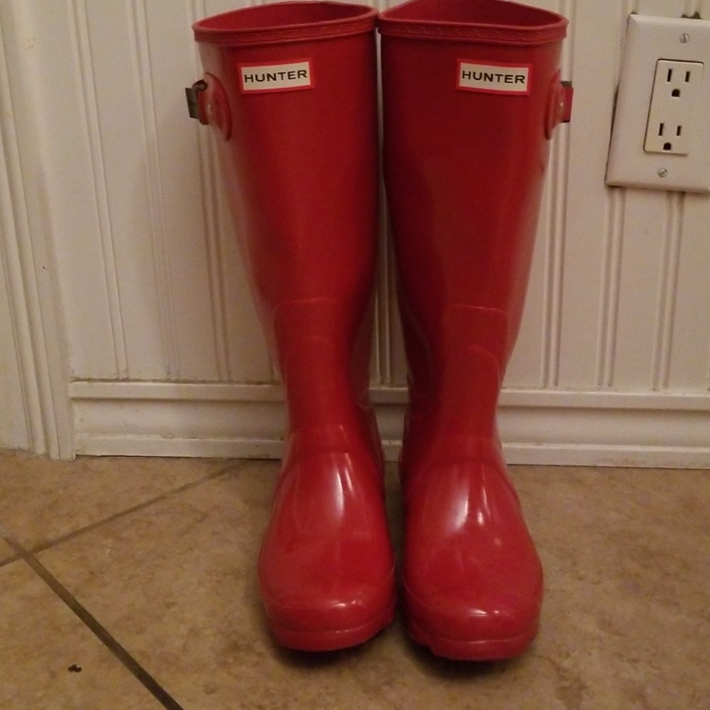Hunter Glossy Red Women's Rain Boots
